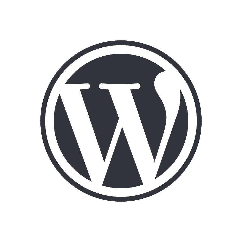 Black WordPress logo with a transparent background